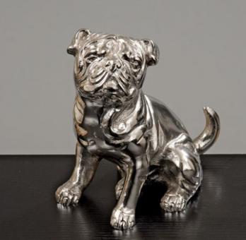 Deko-Figur Mops silber 