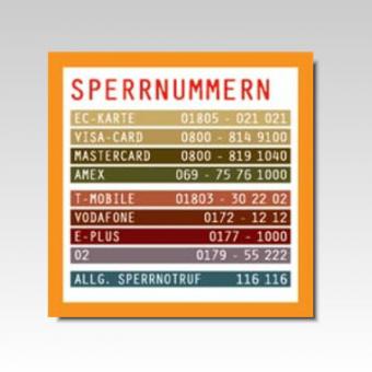 Motiv-Magnet Sperrnummern 