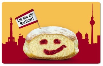 Frühstücksbrettchen Ick bin ein Berliner 