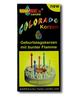 Geburtstagskerzen mit farbiger Flamme 