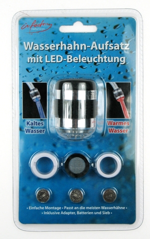 Wasserhahn-Aufsatz mit LED-Beleuchtung 